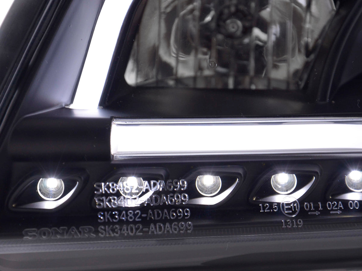 Scheinwerfer Set Daylight LED TFL-Optik Audi A6 Typ 4B 97-01 schwarz Scheinwerfer Set Daylight LED TFL-Optik Audi A6 Typ 4B 97-01 schwarz